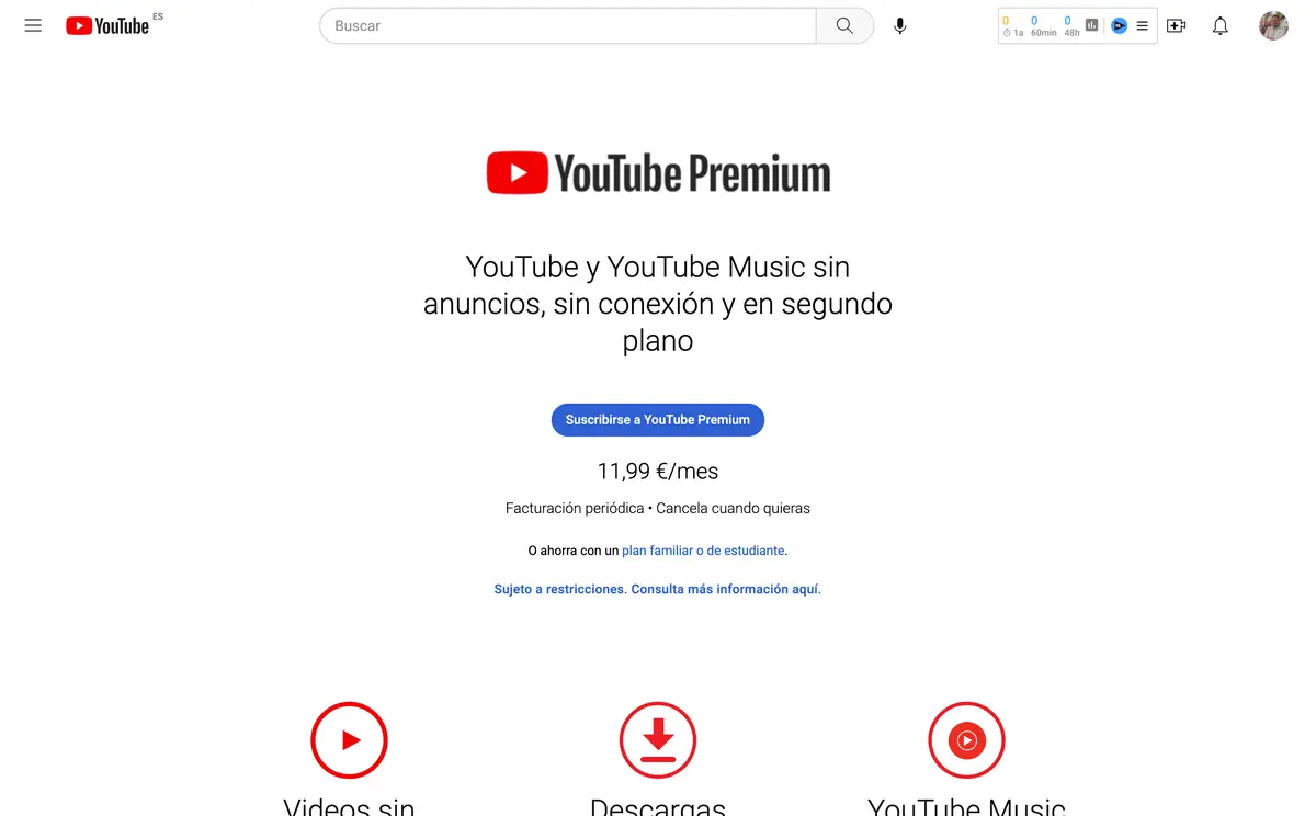 Youtube Premium plan familiar: cómo funciona y cuánto cuesta