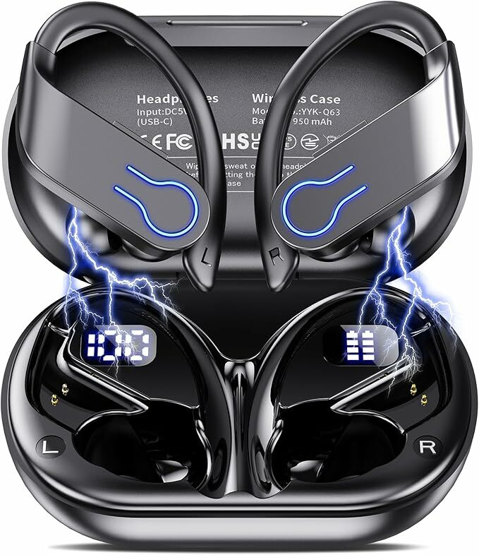 Auriculares inalámbricos deportivos Mosyxe, 2024, auriculares Bluetooth 5.3 con estéreo HiFi
