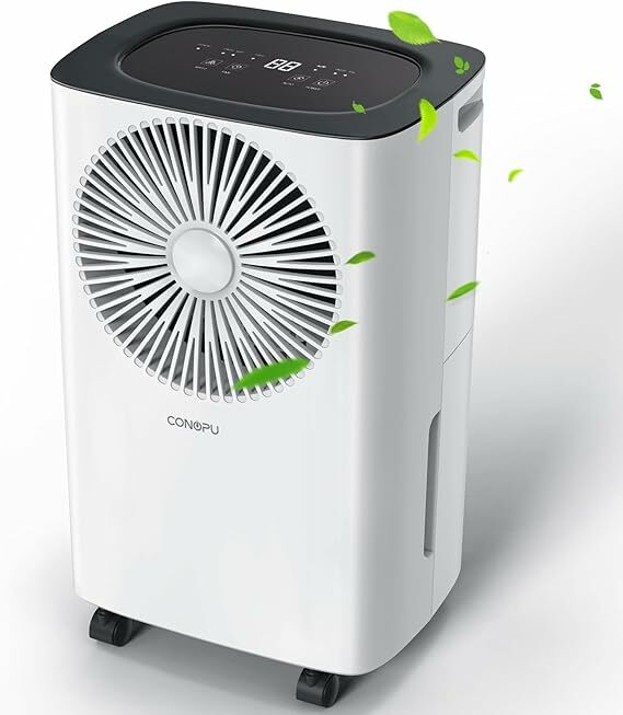 Conopu deshumidificador 12 l/día, drenaje continuo, deshumidificación automática