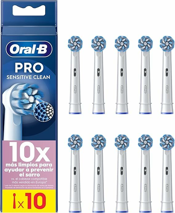 Piezas de Sobreselente de limpieza ORAL-B Pro Sensitive para cepillo de dientes eléctrico, set de 10 cabezas