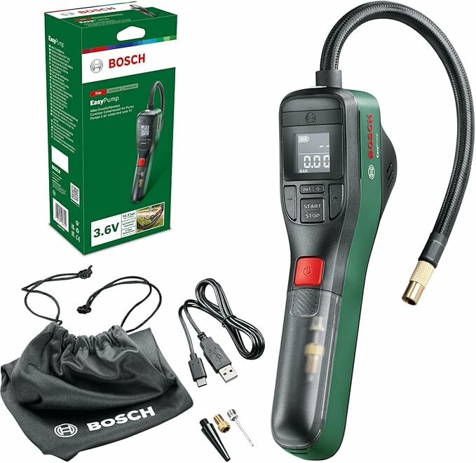 Bomba de aire de bicicleta Bosch, compresor de aire de batería Easypump