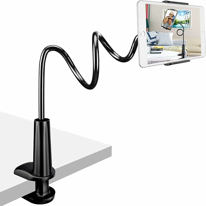 Soporte de tableta Zoeley, soporte de llamadas telefónicas multiaculares flexibles con collar de brazo de cisne