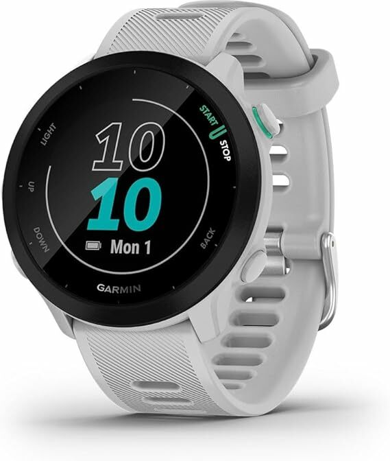 Garmin Forerunner 55 - Reloj de carreras inteligentes con GPS, planes de entrenamiento, notificaciones y monitoreo de bienestar, negro