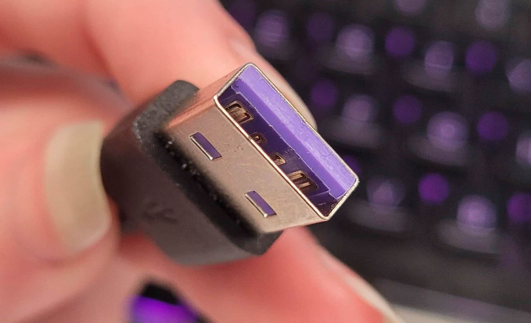 Puerto USB púrpura, ¿qué es un puerto USB púrpura que es mucho menos común?