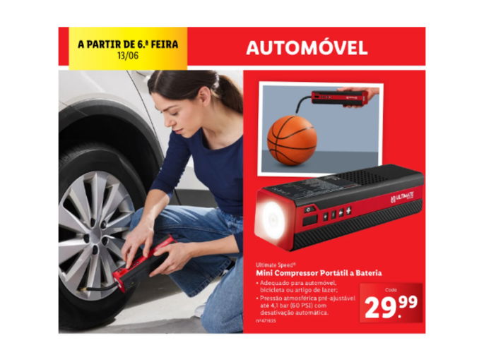Mini compresor de aire portátil en Lidl