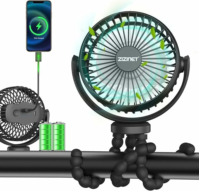 Ventilador portátil de Zizinet, 5200 mAh