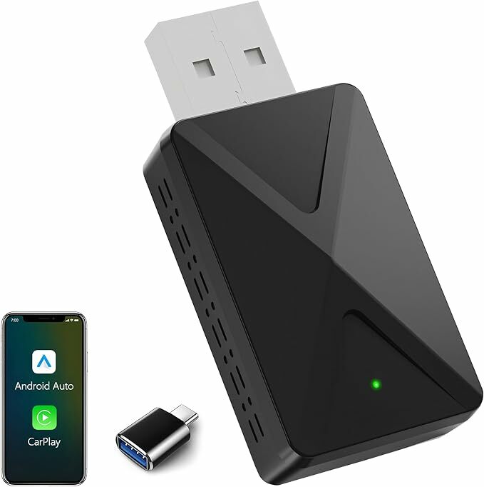 2 en 1 adaptador inalámbrico para Apple CarPlay y Android Auto