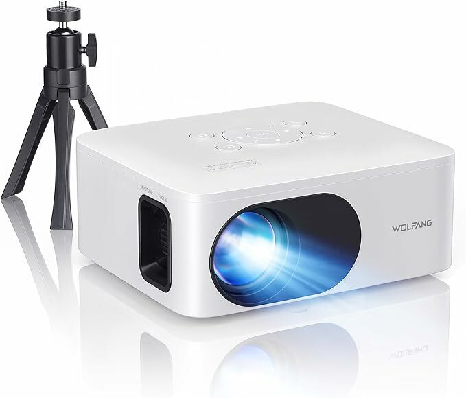 Mini proyector portátil con trípode