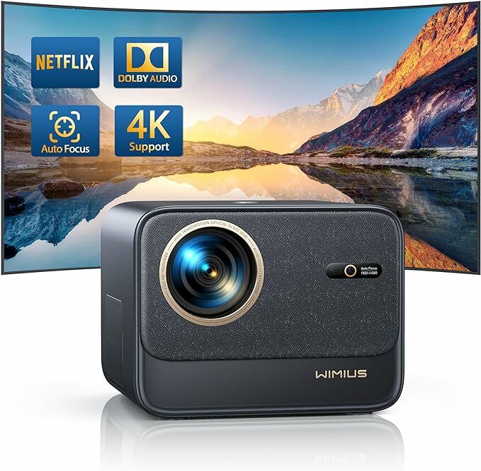 Oficial de Netflix/Dolby: proyector WiFi Bluetooth 4K 25000 Lumenes Full HD 1080p Projector