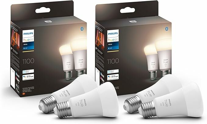 Philipshuewhite E27 lámparas inteligentes, paquete x 4un, 1055lm, luz blanca
