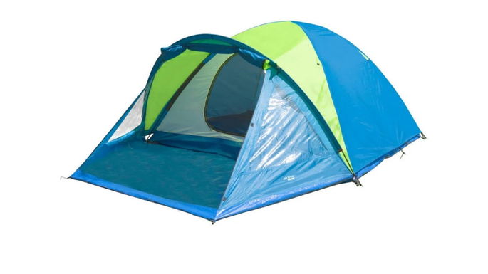 Tienda de campamento aktive para 3 personas con espacio adicional