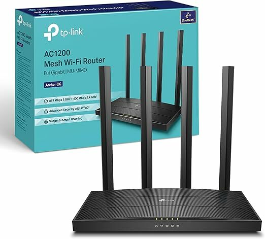 TP -Link Archer C6 - AC1200 Router Wifi, banda doble