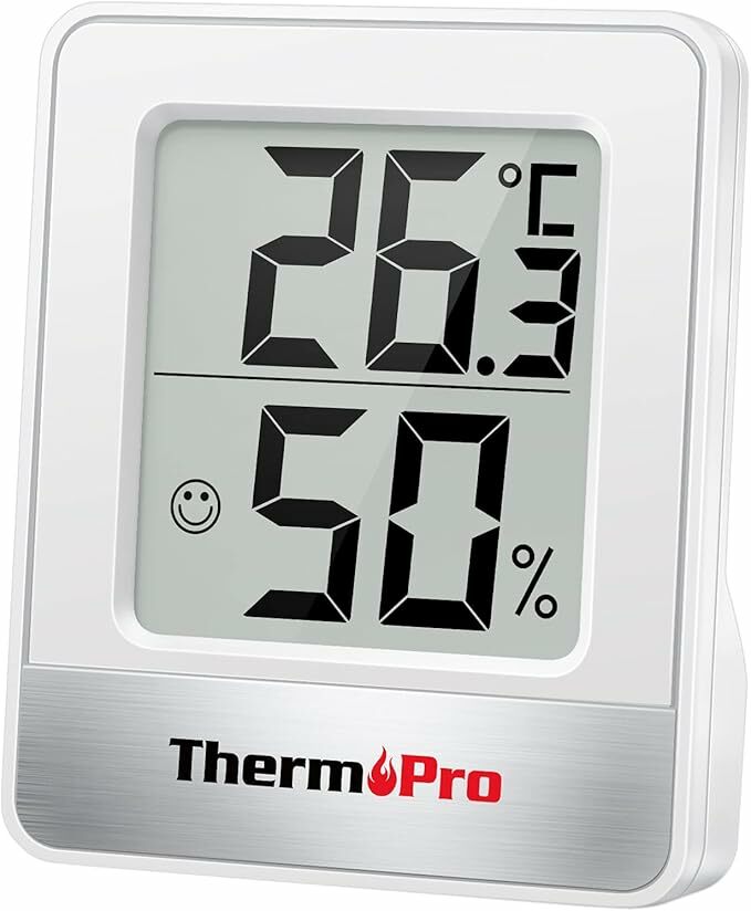 ThermoPro TP49 pequeño higromómetro digital, termómetro interno para controlar la temperatura y medir la humedad