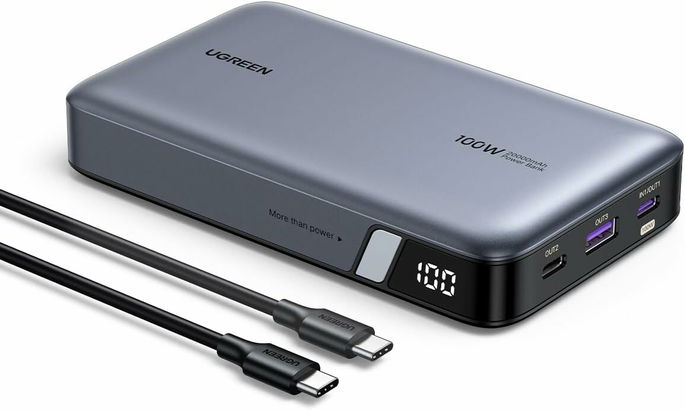 Ugreen Nexode Power Bank 100 W 20000 MAH, cargador portátil de 3 puertos