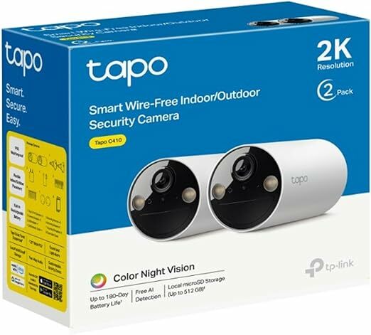 Tapo C410 (2 paquete), Colory Night Vision 2K 3MP
