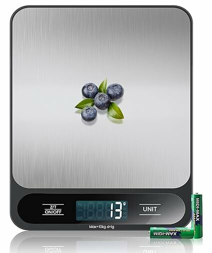 Escala de cocina digital de, escala de cocina USB C de acero inoxidable