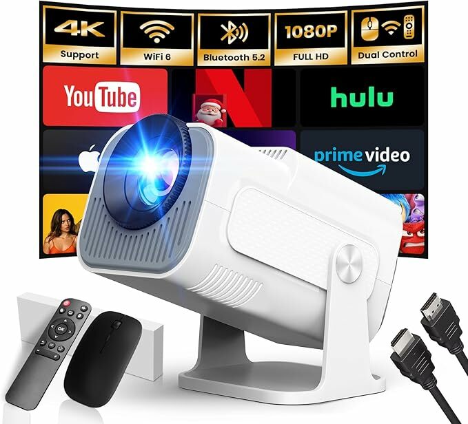 [App integrado]  2025 Proyector portátil actualizado 1920 x 1080p 4K