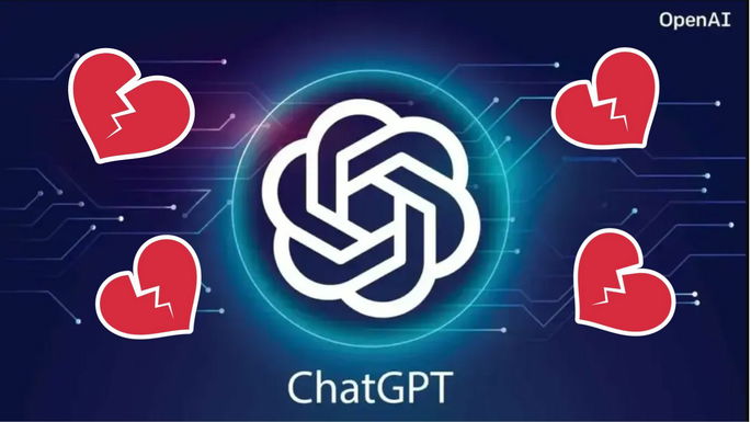 imagen de chatgpt con corazones rotos
