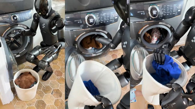 robot humanoide que se lava