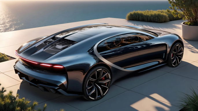 Coche eléctrico de ensueño trasero