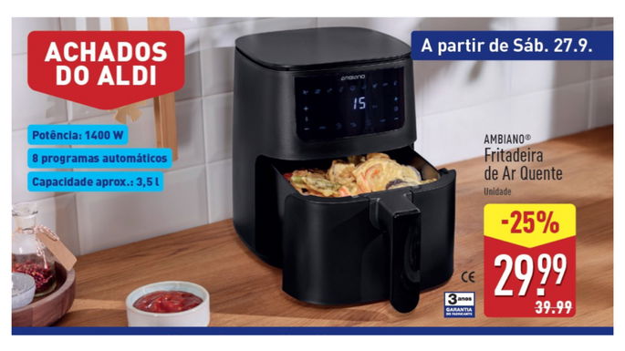 Freidora de aire caliente de Ambiano