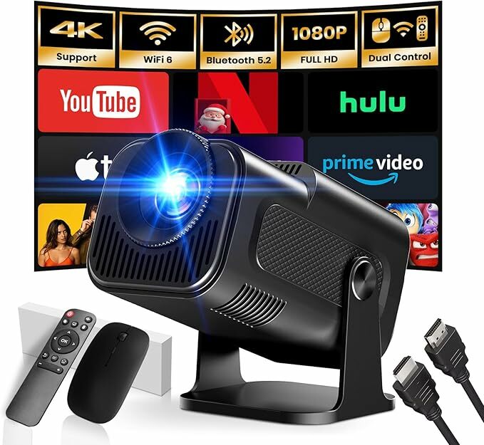 [App integrado]  2025 Proyector portátil actualizado 1920 x 1080p 4K