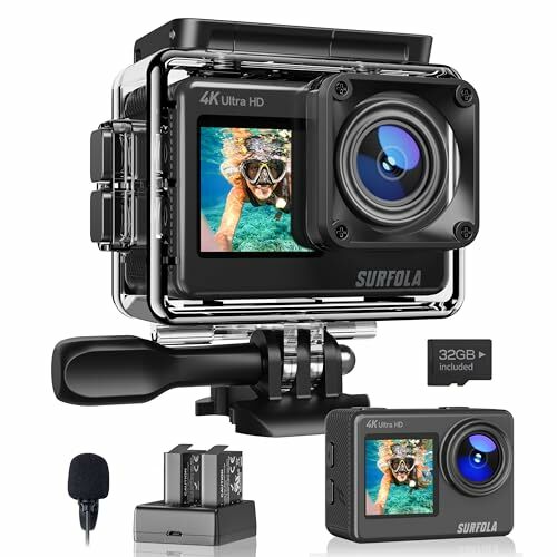 Cámara deportiva 4K/60fps 24MP pantalla dual WiFi