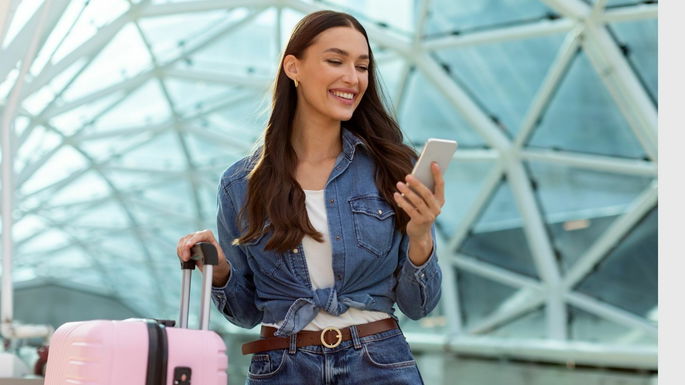 imagen de una mujer en el aeropuerto