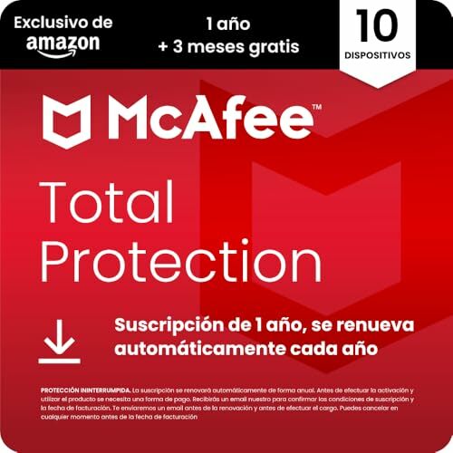 McAfee Total Protection 15 meses para 10 dispositivos