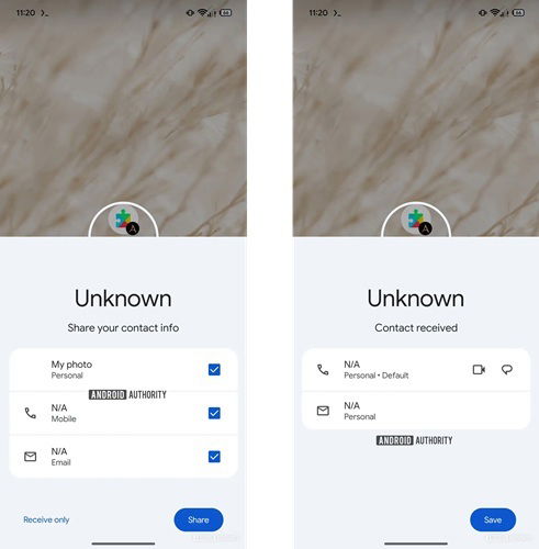 Intercambio de contactos de Android