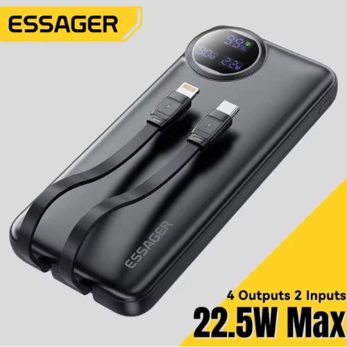 Essager Power Bank 30000mAh 22.5W PD Powerbank de carga rápida