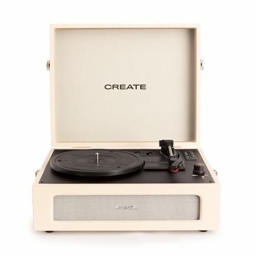 CREAR Tocadiscos Retro Blanco Roto