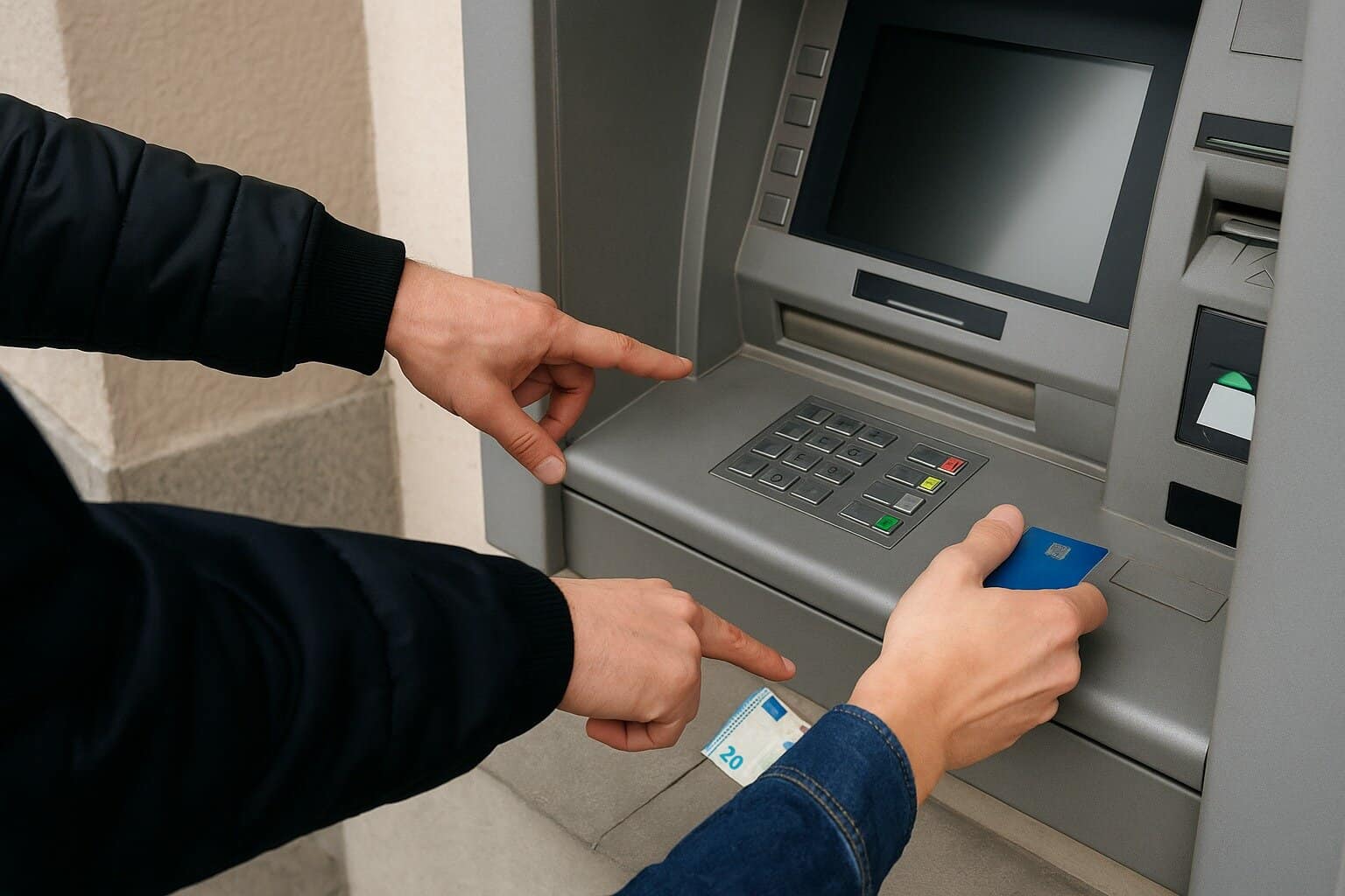 El truco del billete caído que distrae a las víctimas en los cajeros automáticos