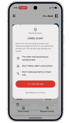 Alerta de estafa de Android