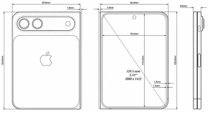 diseño de iphone plegable