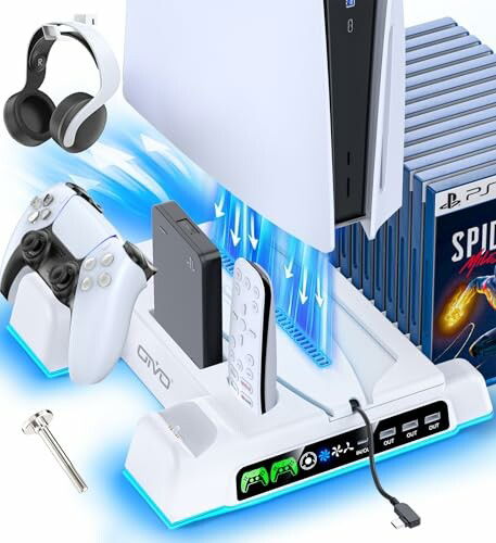 Soporte OOVO para PS5 y PS5 Slim con ventilador de 3 velocidades