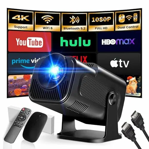 [App integrado]  Proyector portátil actualizado 2025 1920 x 1080P 4K