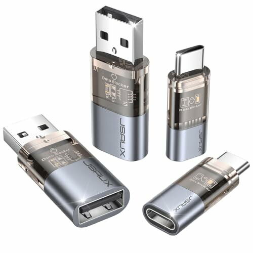 JSAUX Pack de 4 Bloqueadores de Datos USB y USB C