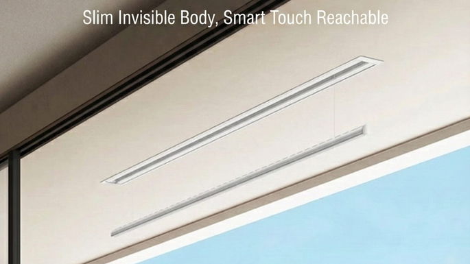 Tendedero inteligente Xiaomi instalado en el techo de una habitación
