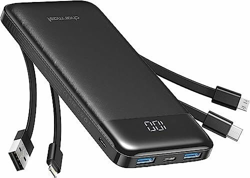 Charmast Power Bank 10000 mAh con cables integrados