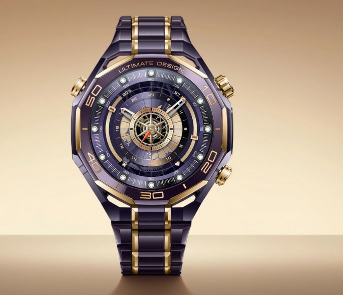 Huawei Watch Ultimate Design Royal Gold desde el frente