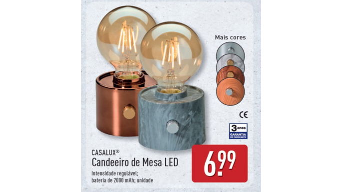 lámpara de mesa por 6,99 euros