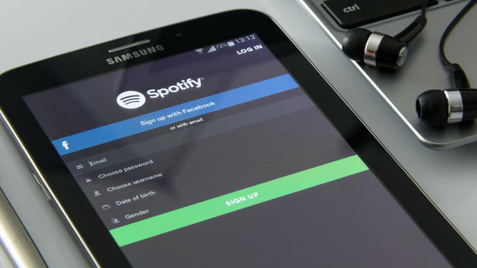 Aplicación Spotify en un teléfono