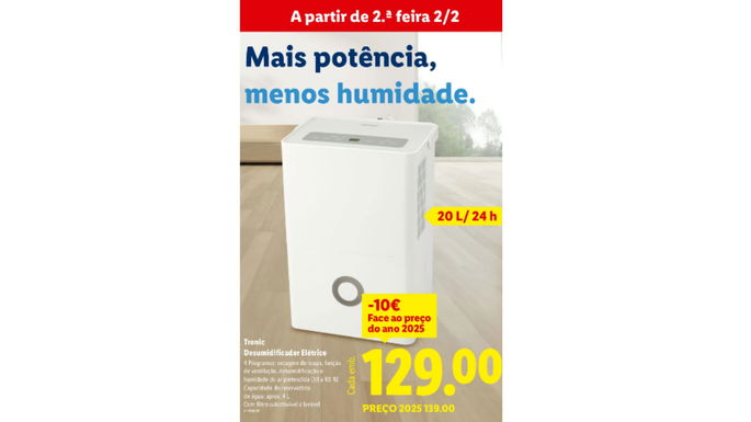 deshumidificador eléctrico en Lidl