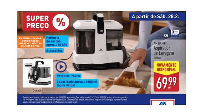 aspiradora de lavado por 69,99 euros