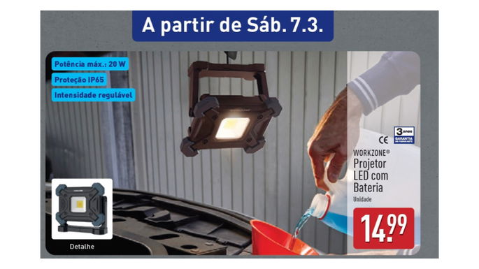Proyector LED con Batería por 12,99 euros