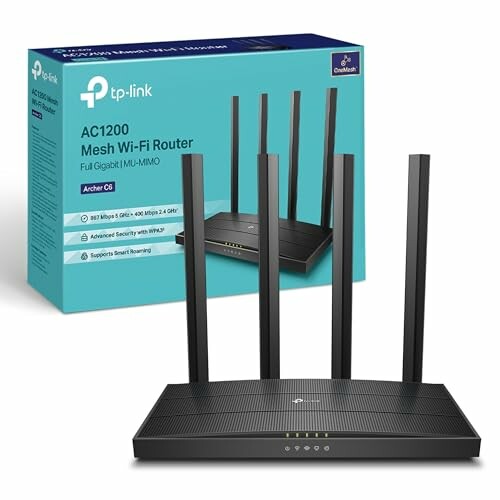 TP-Link Archer C6 - Router WIFi AC1200, Doble Banda