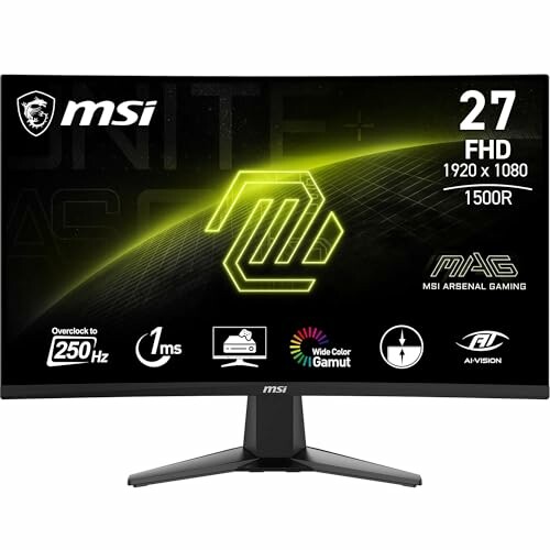 MSI mag 27C6F Monitor curvo para juegos FHD de 27