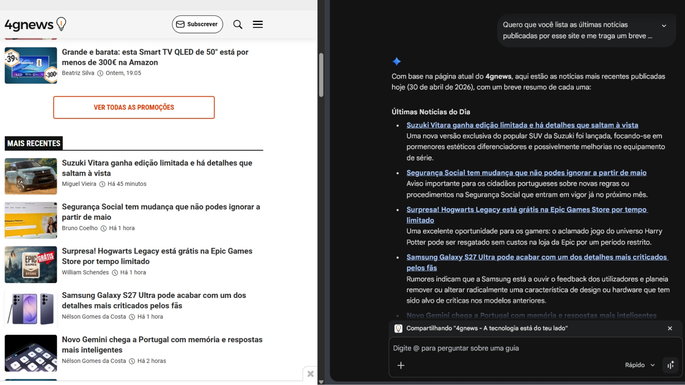 Nueva función de IA de Chrome