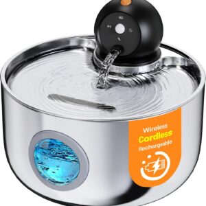 Protege los riñones de tu gato con la fuente de agua inalámbrica para gatos NOBXBON de 2,6 litros